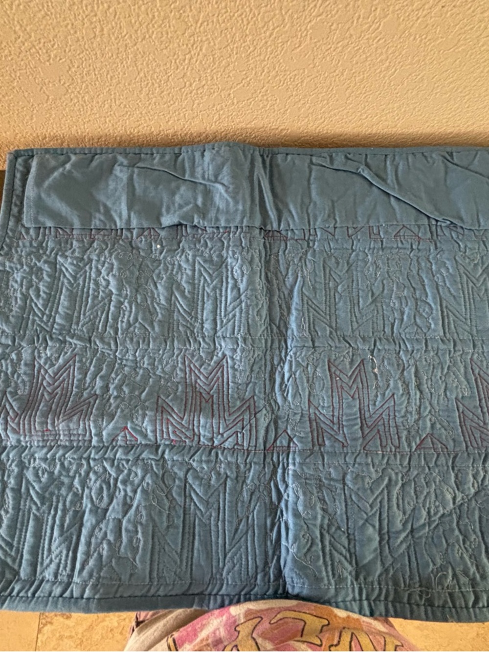 Handmade Quilted Piece Red White Blue - Picture 5 of 7